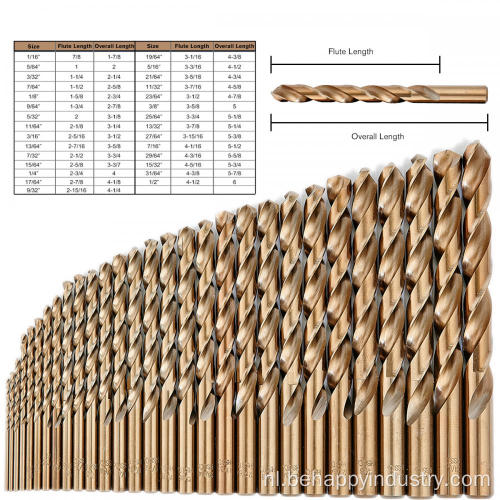 Metrische HSS M42 Cobalt Twist Drill Bits Set